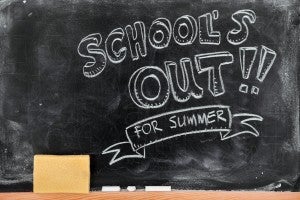 School's out for summer on blackboard