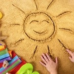 Summer beach smiling face sun