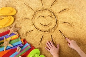 Summer beach smiling face sun